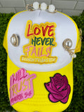 Love Never Fails Yellow - Junk Trucker Hat