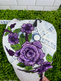 Denim Purple Floral - Baseball Cap