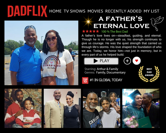 Dadflix Memorial Design w/ Acrylic Frame